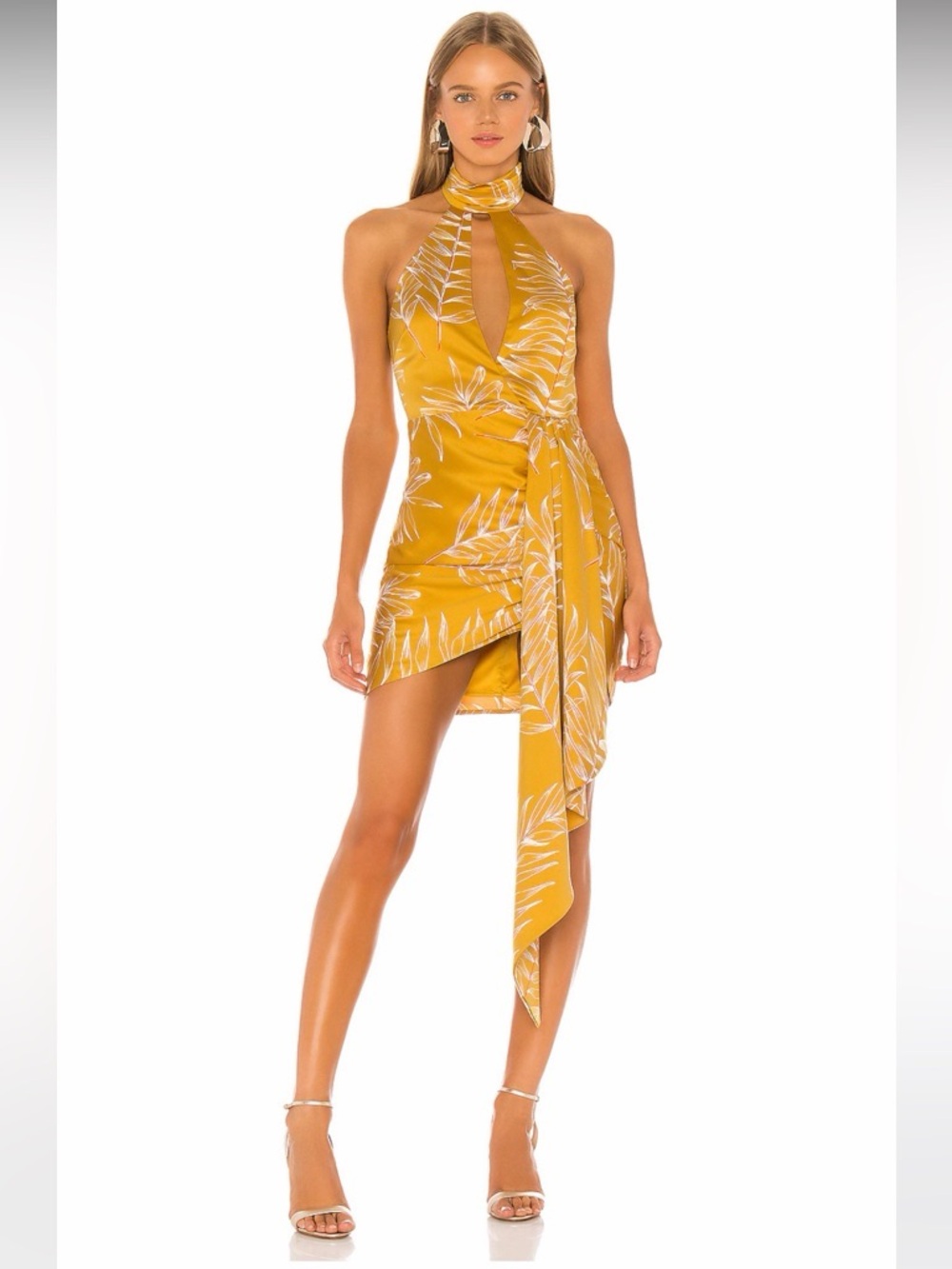 Camila Coelho Antonia Mini Dress in Gold Tropical